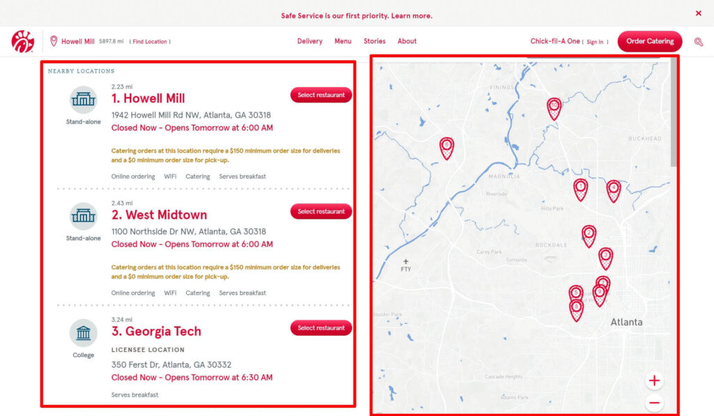 Chi Fil A Locations Map