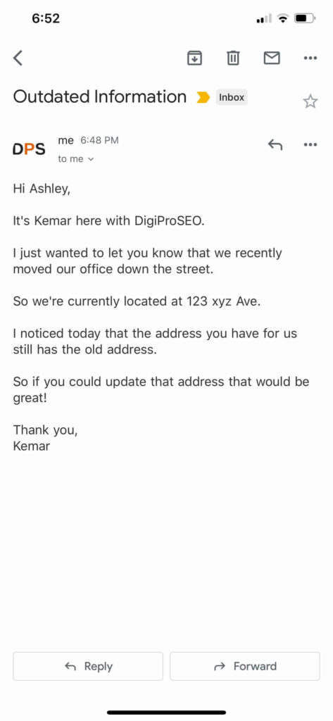 DigiProSEO Citation Fix Email