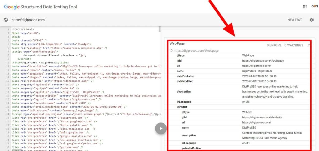 Google Structured Testing Tool DigiProSEO